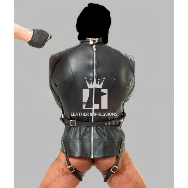 Leather Straitjacket Bondage, Leather Straight Jacket, straight jacket bdsm, leather straitjackets