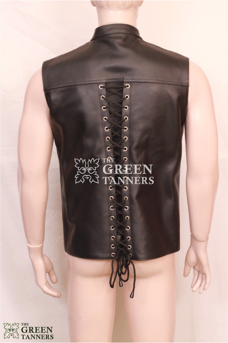 leather biker vest, mens biker vest, leather motorcycle vest, sleeveless vest