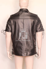 leather shirt, gay leather shirt, leather shirt bdsm, bondage leather shirt