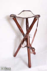 wool camping stool, camping stool, tripod camping stool