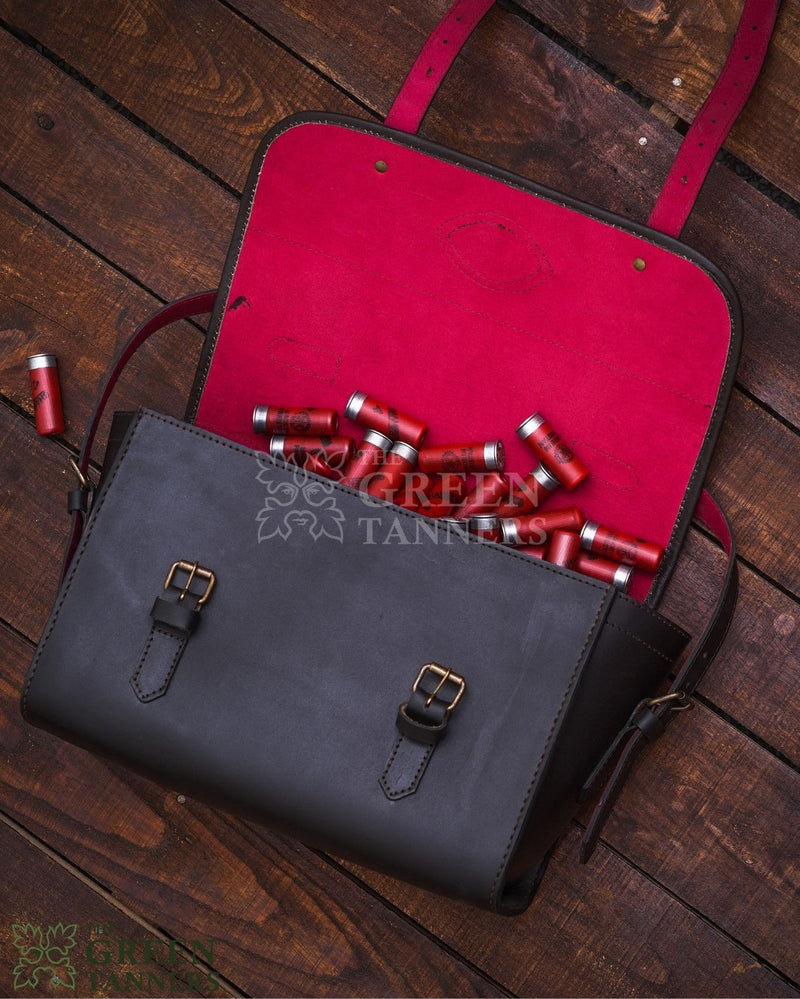Leather Cartridge Bag, Leather Magazine Bag, Shotgun Cartridge Bag, cartridge bag, Genuine Leather Bag