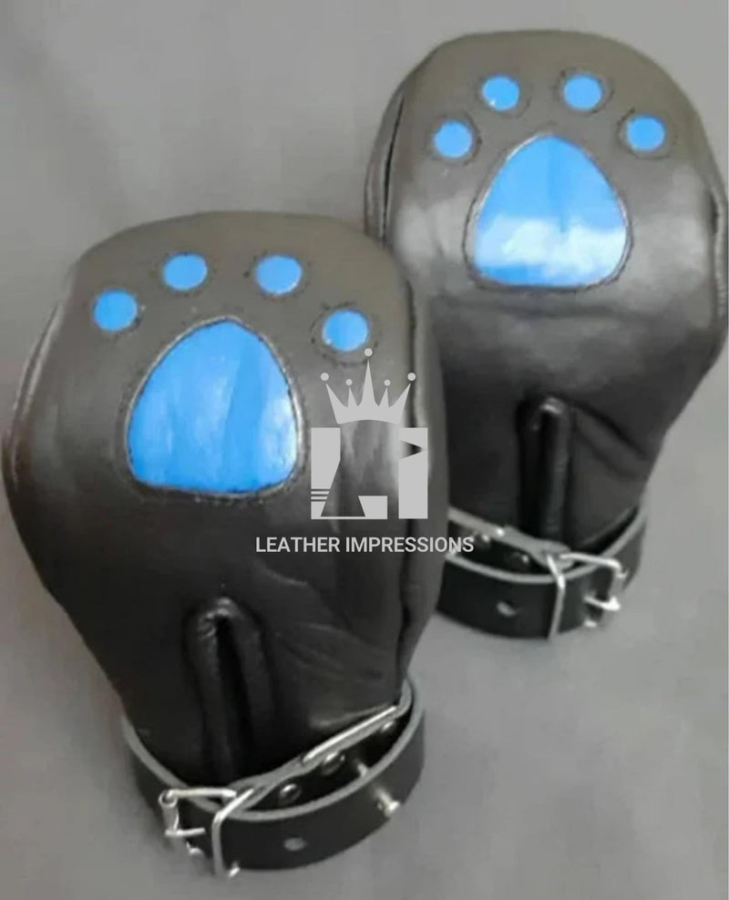 leather bondage mittens, leather mitts, leather bondage mitts, bdsm mittens, bdsm mitts, Bondage Mittens