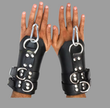 leather suspension cuffs, suspension cuffs, leather wrist cuffs, bondage suspension cuffs, bdsm suspension cuffs, Leather Suspension Wrist Cuffs