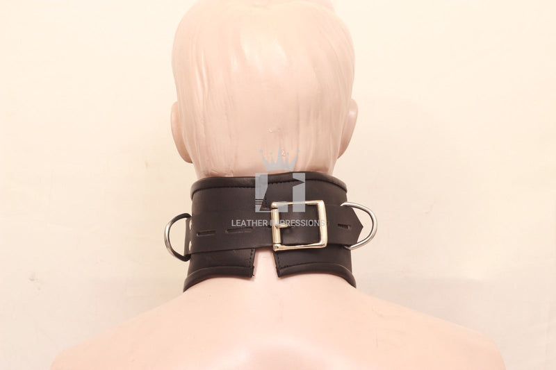leather bdsm collar, leather bondage collar, leather slave collar, leather neck restraint, leather posture collar, posture collar bondage, bdsm posture collar