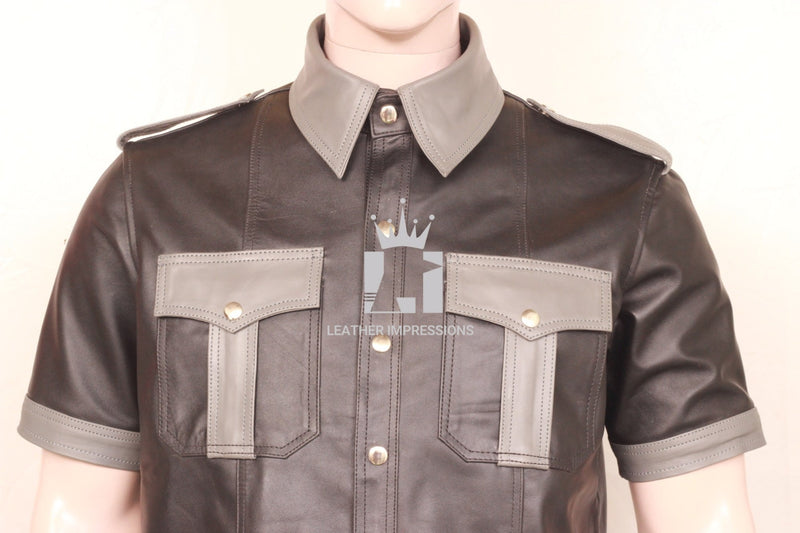 leather shirt, gay leather shirt, leather shirt bdsm, bondage leather shirt, Leather Shirt