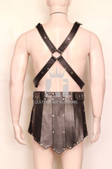 leather kilt, leather kilt for men, mens leather kilt, Gay Kilt, leather gladiator kilt, leather kilt harness