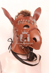 leather bondage hood, Leather BDSM Muzzle, Leather Muzzle, Leather Hood, BDSM Hood, Bondage Muzzle, leather pony play mask, bondage hood , bdsm muzzle, leather bondage hood