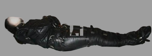 leather bodybag, leather sleepsack, leather sleep sack, leather bondage body bag, leather bondage sleep sack, self bondage sleep sack