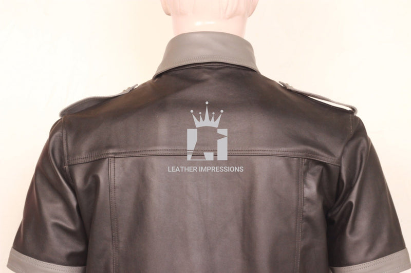 leather shirt, gay leather shirt, leather shirt bdsm, bondage leather shirt, Leather Shirt