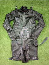 leather straitjacket bondage, leather straight jacket, straight jacket bdsm, leather straitjackets