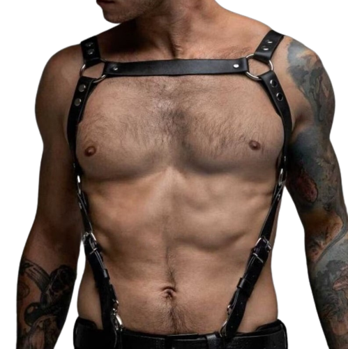 suspender harness, mens leather harness, leather harness