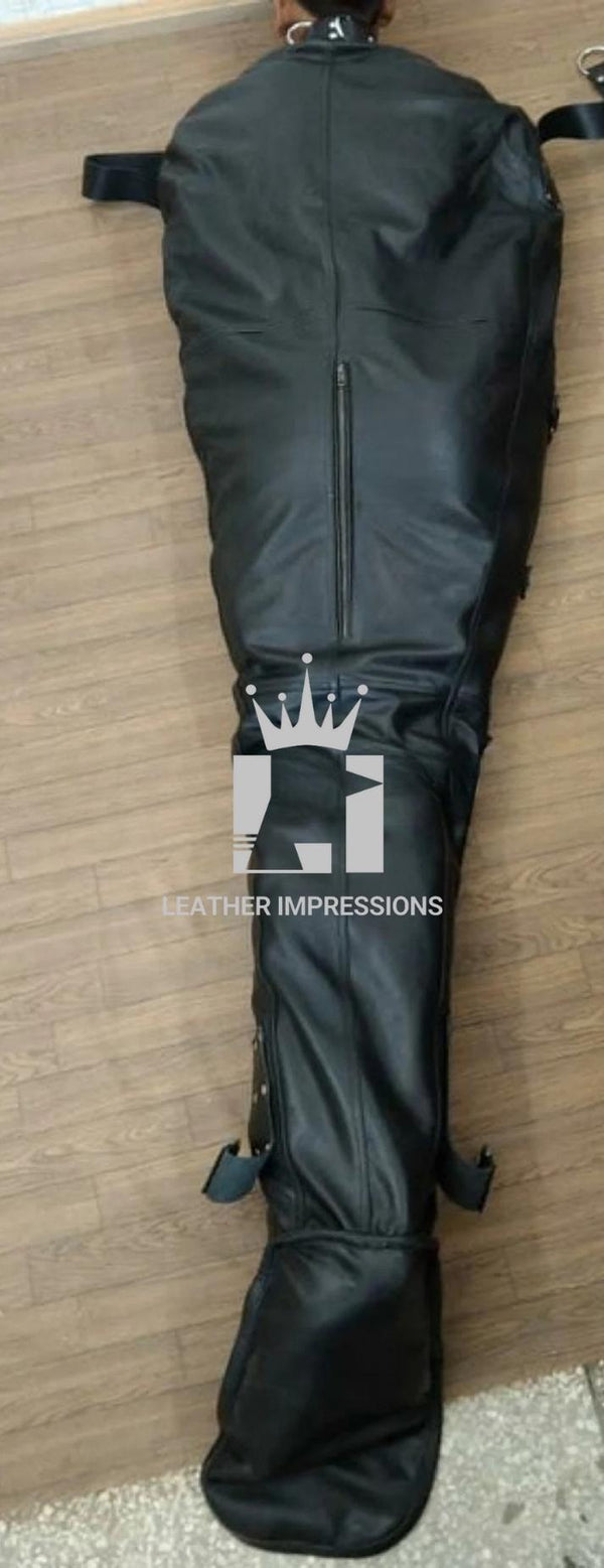 leather bodybag, leather sleepsack, leather sleep sack, leather bondage body bag, leather bondage sleep sack, self bondage sleep sack, leather sleep sack