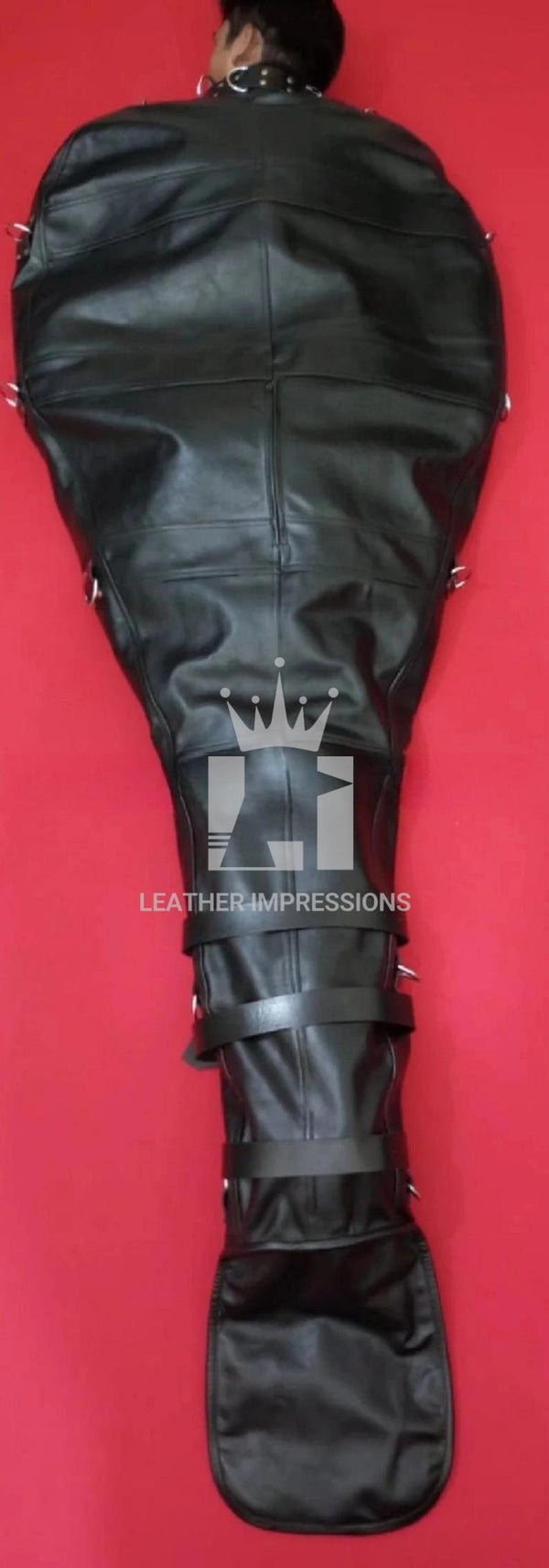 leather bodybag, leather sleepsack, leather sleep sack, leather bondage body bag, leather bondage sleep sack, self bondage sleep sack,