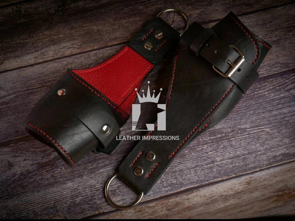 leather suspension cuffs, suspension cuffs, leather wrist cuffs, bondage suspension cuffs, bdsm suspension cuffs, leather handcuffs