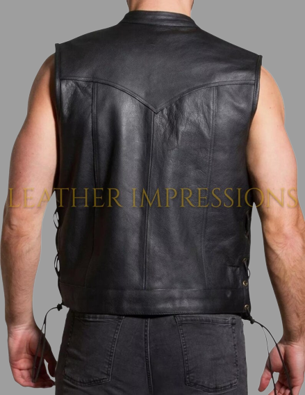 leather vest, gay leather vest, leather vest bdsm, bondage leather vest