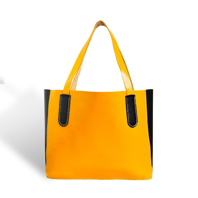 Leather Tote hand bag, Yellow Leather Purse, Leather bag, Leather Tote Purse