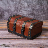 Leather Treasure Box, Decorative Leather Chest Box