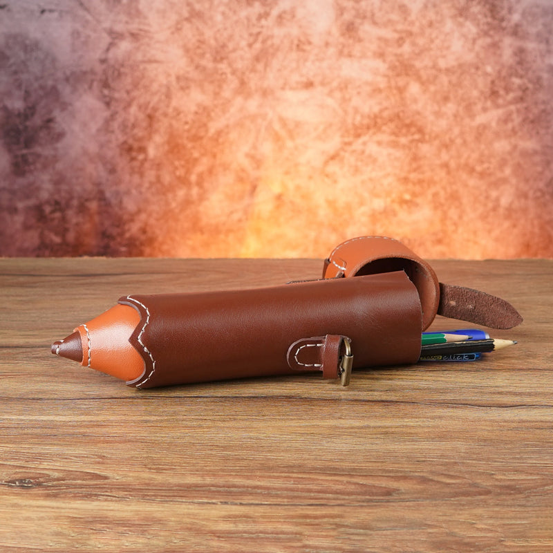 Leather Pencil Case, Leather Pencil Holder
