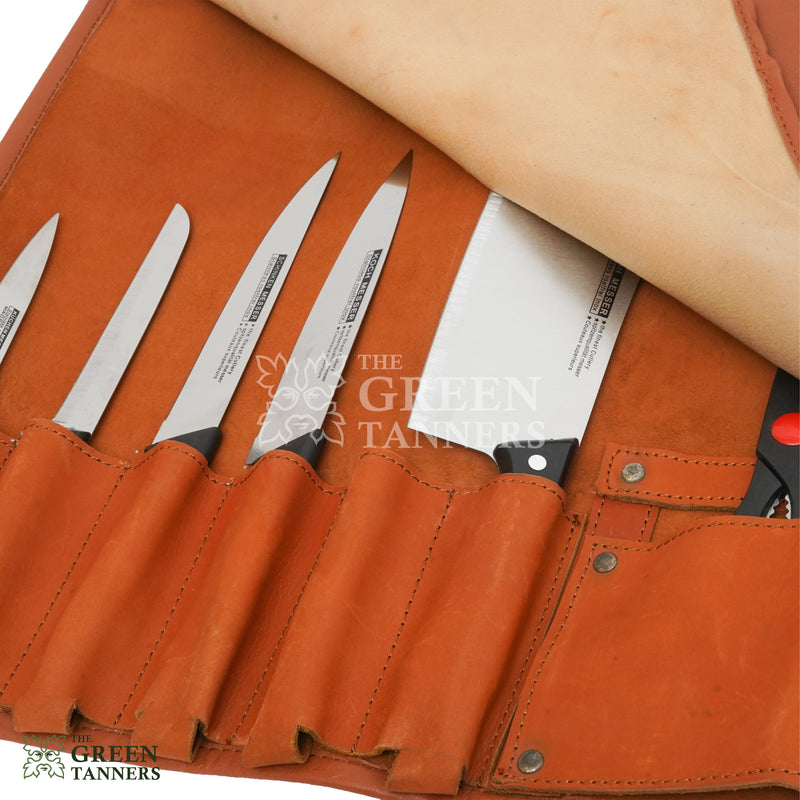 Leather Knife Rolls, Leather Knife Roll, Knife Roll, 