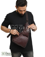 Leather Sling Bag, Sling Bag for men, Mens Leather sling bag, leather crossbody bag