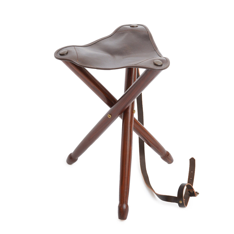 Tripod Camping Stool, Leather Hunting Stool, Leather Folding Stool, Camping Stool 