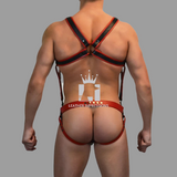 men's leather body harness, leather harness with jockstrap , men's leather bdsm harness
