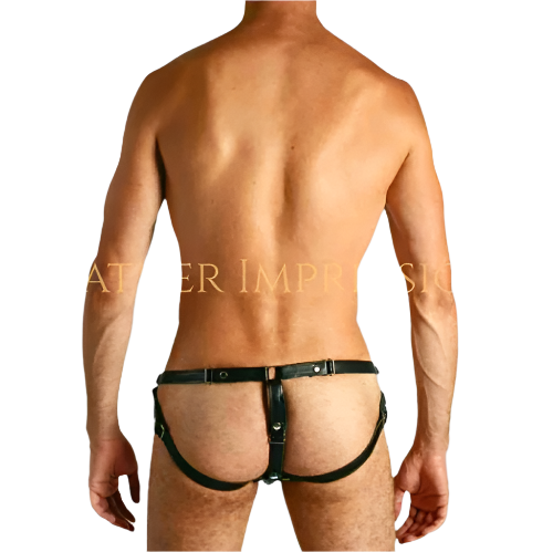 leather jockstrap, leather bondage jockstrap, bdsm jockstrap, leather Bondage underwear, Gay Leather Jockstrap, Gay Jockstrap, Gay Jockstrap Fetish