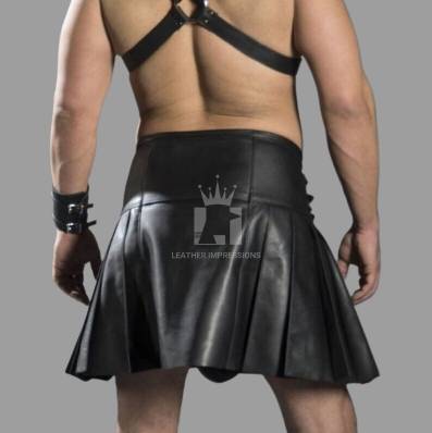 leather kilt, leather kilt for men, mens leather kilt, Gay Kilt, leather gladiator kilt