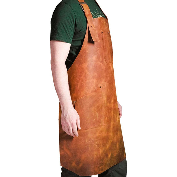 Leather Chef Apron, Leather Cooking Apron, Leather BBQ Apron, Leather Grilling Apron 