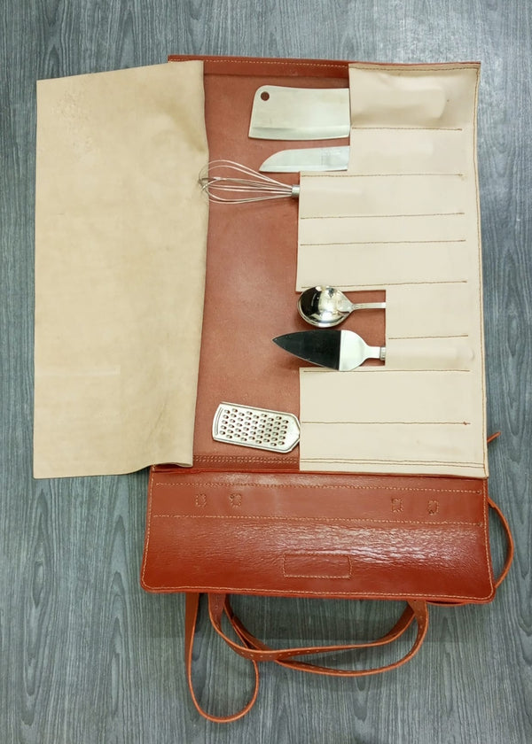 Chef Roll, Leather Knife Roll, Affordable Leather Knife Bag, Leather Chef Knife Bag