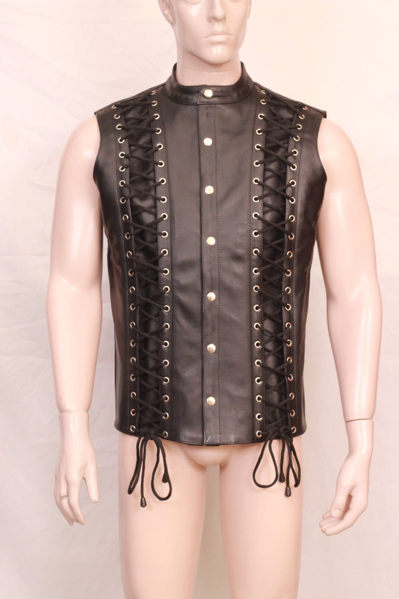 leather biker vest, mens biker vest, leather motorcycle vest, sleeveless vest