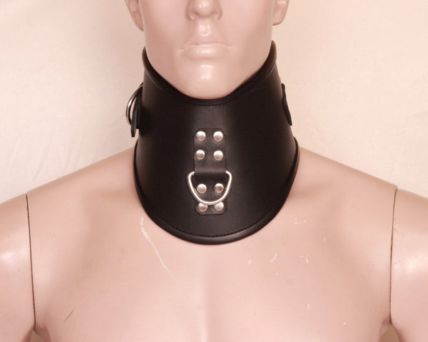 leather bdsm collar, leather bondage collar, leather slave collar, leather neck restraint, leather posture collar, posture collar bondage, bdsm posture collar