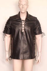 leather shirt, gay leather shirt, leather shirt bdsm, bondage leather shirt