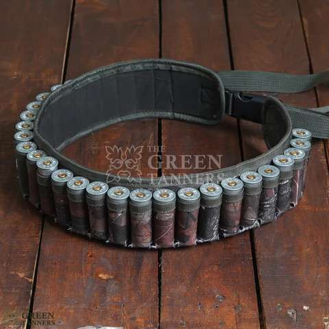 canvas cartridge belt, shotgun shell holder, camouflage cartridge belt, shotgun cartridge belt