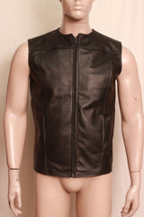 leather vest, gay leather vest, leather vest bdsm, bondage leather vest, Leather Sleeveless Vest 