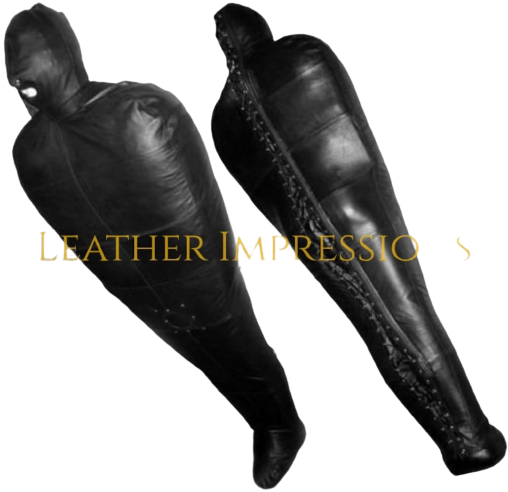 leather bodybag, leather sleepsack, leather sleep sack, leather bondage body bag, leather bondage sleep sack, self bondage sleep sack,