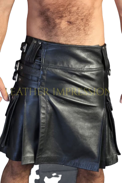 leather kilt, leather kilt for men, mens leather kilt, Gay Kilt, leather gladiator kilt