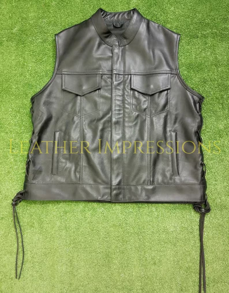 leather vest, gay leather vest, leather vest bdsm, bondage leather vest