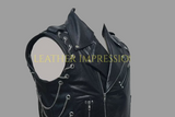 leather vest, gay leather vest, leather vest bdsm, bondage leather vest, Leather Jacket
