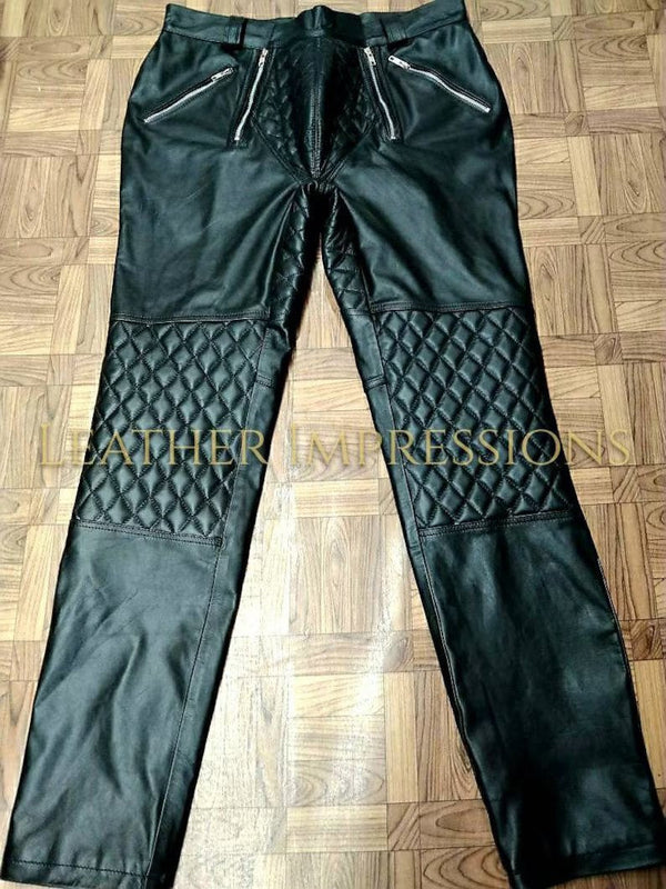 leather quilted pants, leather pants, leather BDSM pants, leather bondage pants, gay leather pants, leather pants mens