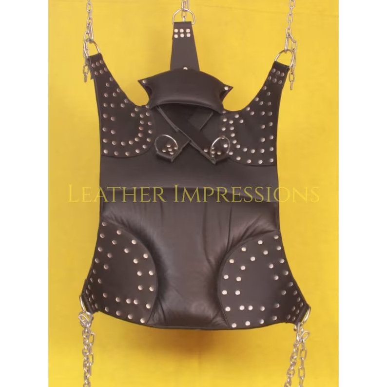 quilted leather swing, leather sex swing, leather sling