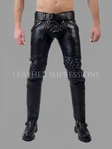 leather pants, leather BDSM Pants, Leather ondage pants, gay leather pants, leather pants mens, leather quilted pants