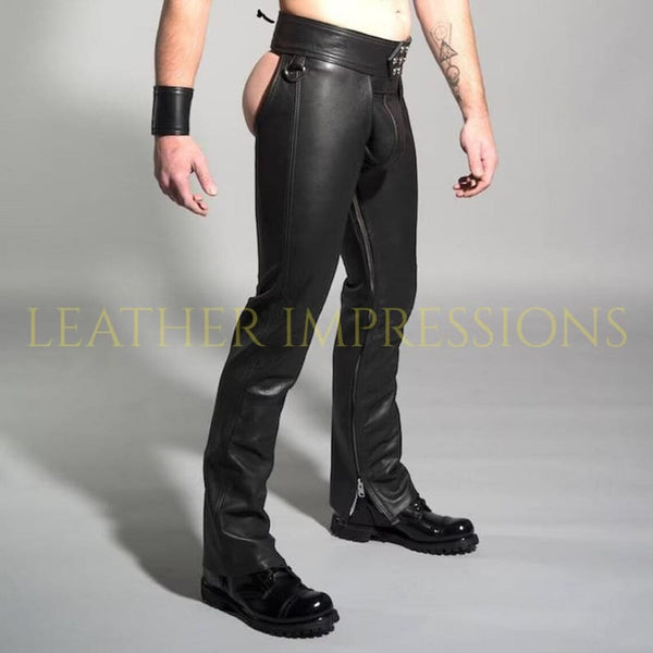 leather chaps, leather BDSM chaps, Leather Bondage chaps, Gay Leather chaps, Leather chaps mens