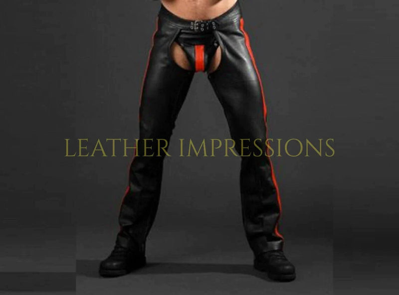 leather chaps, leather BDSM chaps, Leather Bondage Chaps, Gay Leather chaps, Leather chaps mens