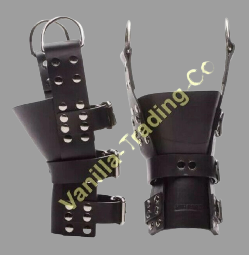 leather suspension cuffs, suspension cuffs, leather ankle cuffs, bondage suspension cuffs, bdsm suspension cuffs