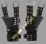 leather suspension cuffs, suspension cuffs, leather ankle cuffs, bondage suspension cuffs, bdsm suspension cuffs