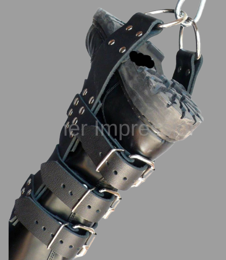 leather suspension cuffs, suspension cuffs, leather Boot cuffs, bondage suspension cuffs, bdsm suspension cuffs, leather bondage boot cuffs