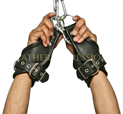 leather suspension cuffs, suspension cuffs, leather wrist cuffs, bondage suspension cuffs, bdsm suspension cuffs