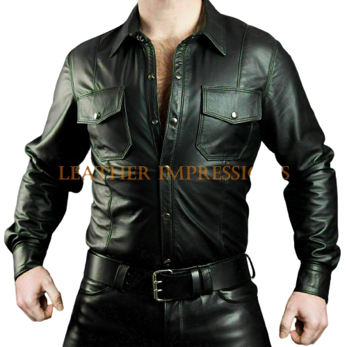 leather shirt, gay leather shirt, leather shirt  bdsm, bondage leather shirt