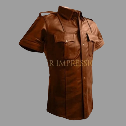 leather shirt, gay leather shirt, leather shirt  bdsm, bondage leather shirt